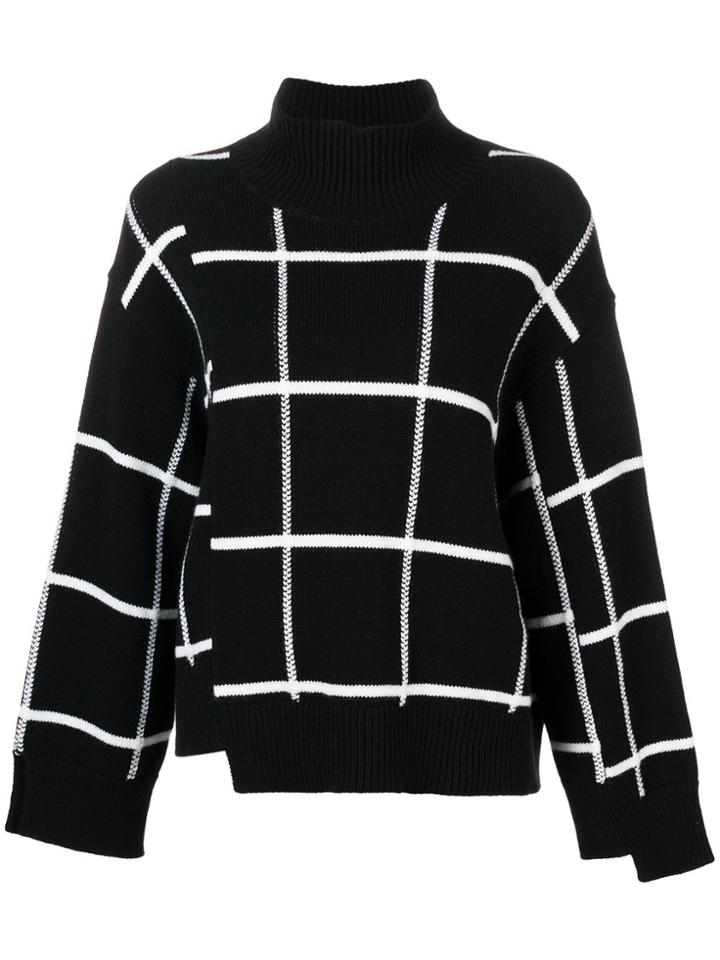 Mrz Checked Knit Jumper - Black