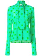 Natasha Zinko Polka Dot Scarf Blouse - Green