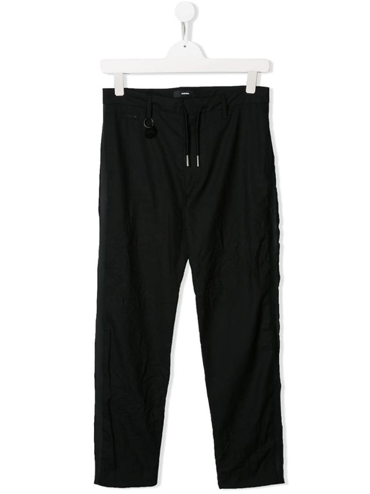 Diesel Kids Drawstring Waist Chinos - Black