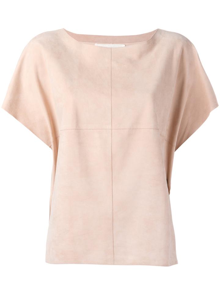 Fabiana Filippi Panelled Top, Women's, Size: Small, Pink/purple, Goat Suede