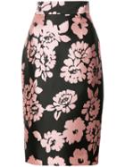 Milly Floral Print Skirt, Women's, Size: 8, Pink/purple, Polyester/spandex/elastane