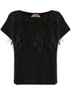 Nº21 Feather Detail T-shirt - Black