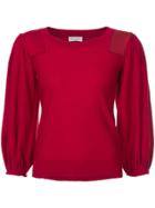 Sonia Rykiel Puff Sleeves Jumper - Red