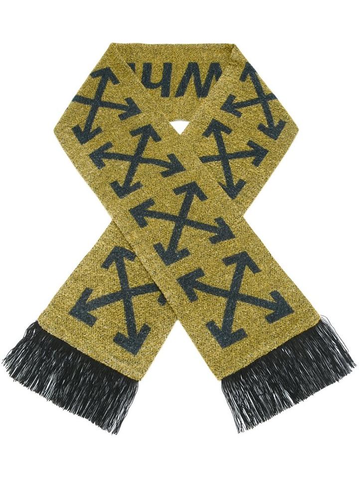 Off-white 'arrow' Print Scarf, Women's, Yellow/orange, Polyamide/virgin Wool
