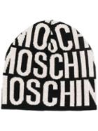 Moschino Intarsia Logo Beanie - Black