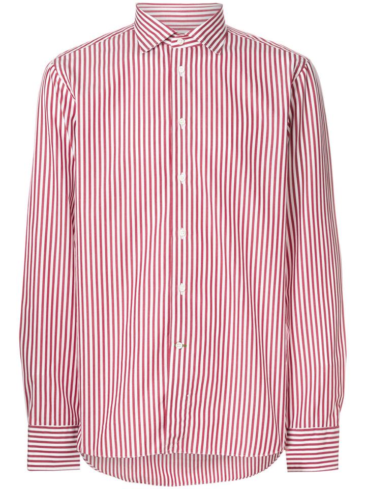 Cenere Gb Striped Button Down Shirt - Red