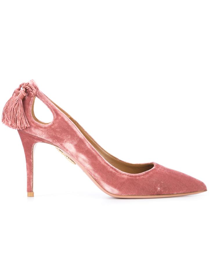 Aquazzura Tassel Pointed Pumps - Pink & Purple