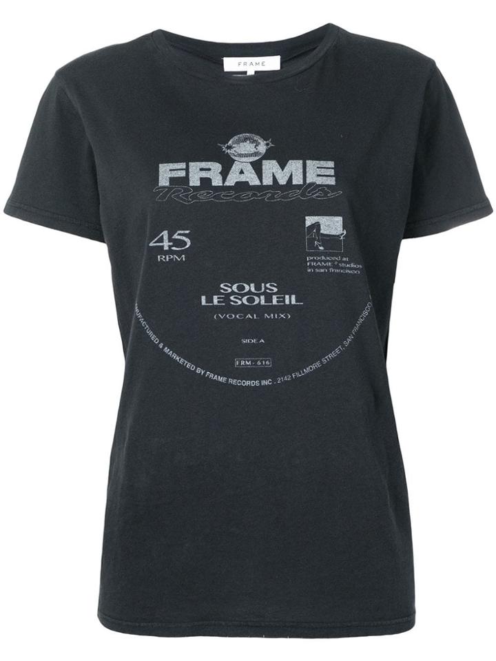 Frame Logo Print T-shirt - Black