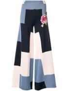 Circus Hotel Panelled Wide Leg Trousers - Blue