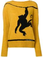 Prada Contrast Knit Jumper - Yellow & Orange