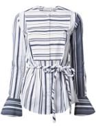Palmer / Harding Striped Blouse, Women's, Size: 6, Blue, Cotton
