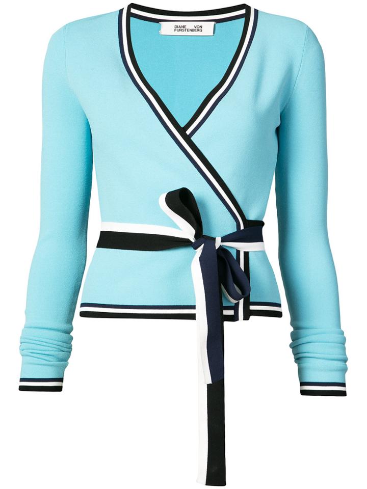 Diane Von Furstenberg Wrap Front Cardigan - Blue