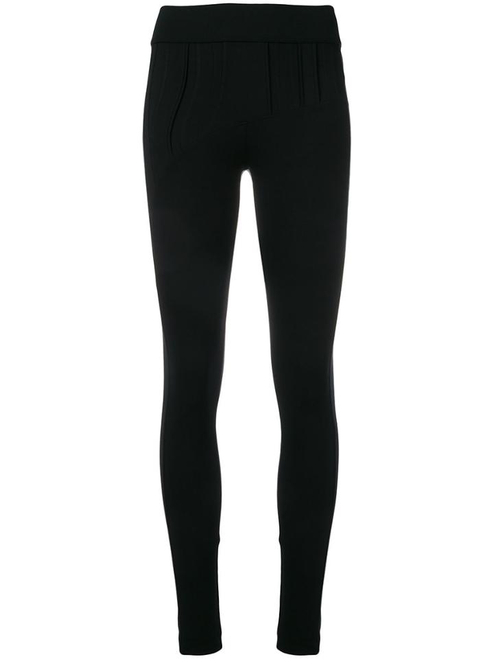 No Ka' Oi Pintuck Panel Leggings - Black