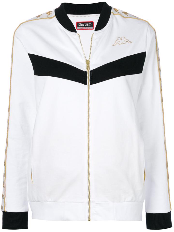Kappa Contrast Panel Zip-up - White