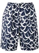 Marni Flutter Print Shorts, Men's, Size: 50, Blue, Cotton