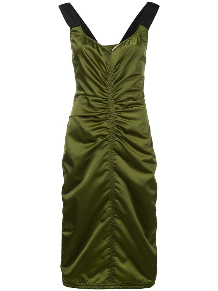 No21 Ruched Midi Dress - Green
