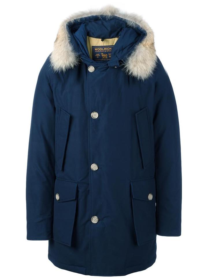 Woolrich Arctic Mid-length Parka Coat, Men's, Size: Small, Blue, Cotton/polyamide/feather