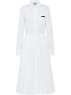 Prada Pleated Shirt Dress - White