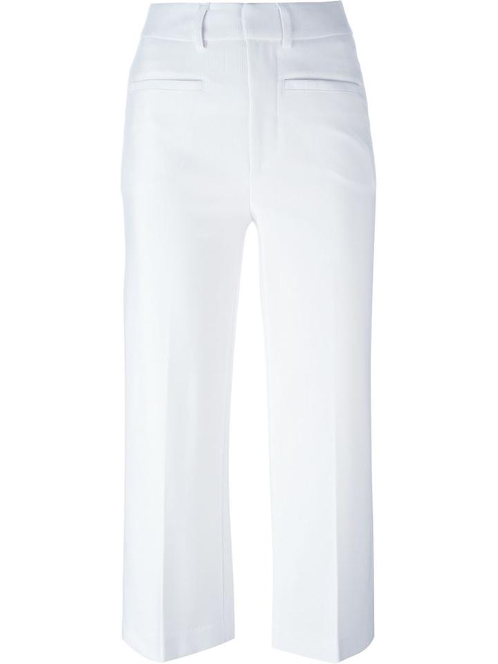 Dondup Cropped Trousers, Women's, Size: 44, White, Polyamide/spandex/elastane/acetate/viscose