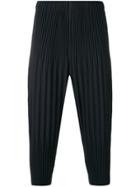Homme Plissé Issey Miyake Pleated Drop Crotch Trousers - Blue