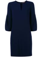 Burberry Blouse Flared Dress, Women's, Size: 10, Blue, Polyester/acetate