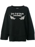Dsquared2 24-7 Star Oversized Sweatshirt - Black