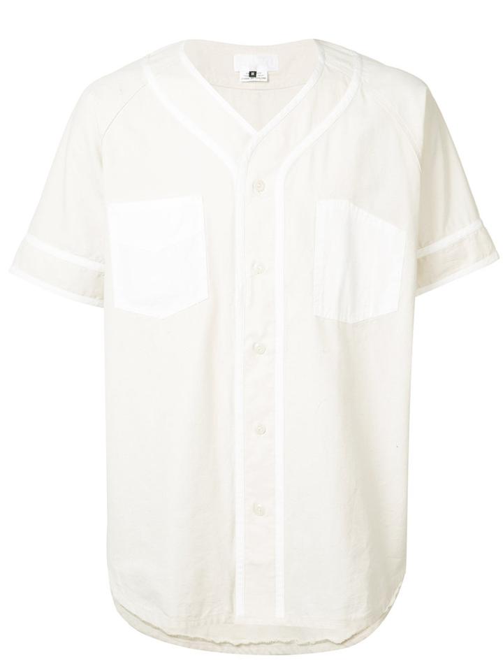 Ganryu Contrast Trim Shirt, Men's, Size: Large, Nude/neutrals, Cotton