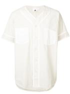 Ganryu Contrast Trim Shirt, Men's, Size: Large, Nude/neutrals, Cotton