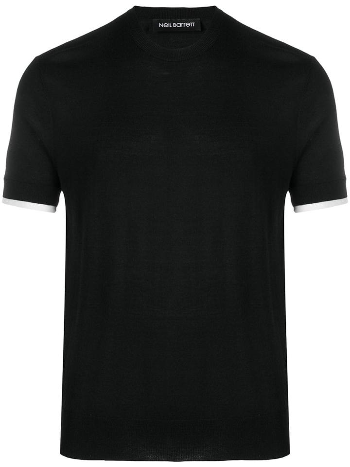 Neil Barrett Knitted Short Sleeved Top - Black