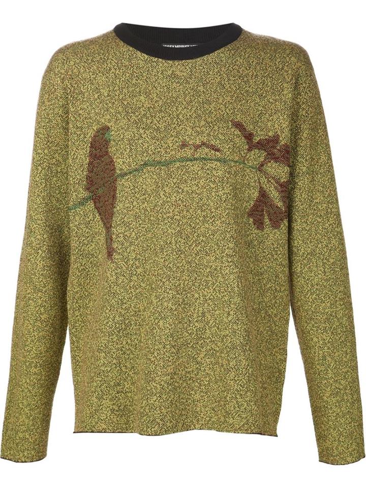 Issey Miyake Men Reversible Parrot Patterned Sweater