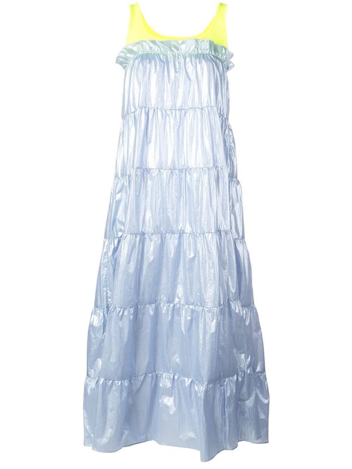 Sandy Liang Pianos Tiered Midi Dress - Blue