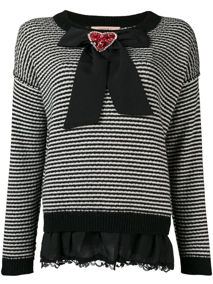 Twin-set Embellished Bow Jumper - Black