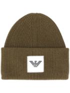 Emporio Armani Ribbed Knit Beanie - Green