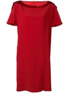 Gianluca Capannolo Satin Boat Neck Shift Dress - Red