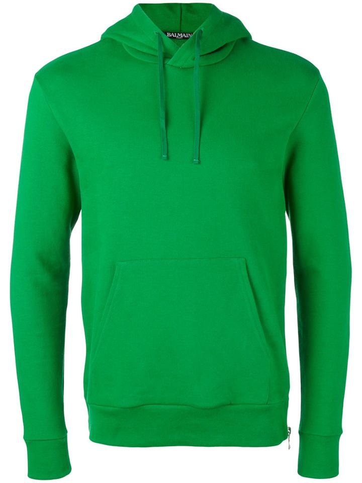Balmain - Classic Hooded Sweatshirt - Men - Cotton - L, Green, Cotton