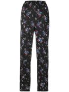 Msgm - Floral Print Straight Trousers - Women - Polyamide/polyester - 40, Black, Polyamide/polyester