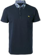 Etro Contrast Collar Polo Shirt, Men's, Size: Medium, Blue, Cotton