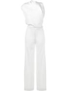 Osman Sleeveless Tailored Jumpsuit, Women's, Size: 12, White, Viscose/wool/polyamide/spandex/elastane