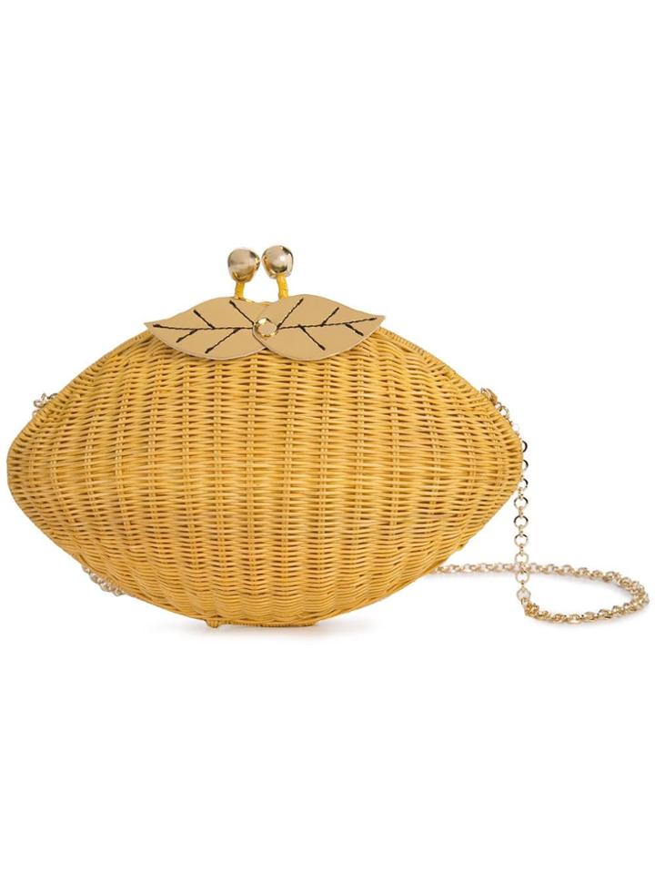 Serpui Straw Clucth Bag - Yellow