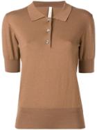 Extreme Cashmere Fine Knit Polo Top - Brown