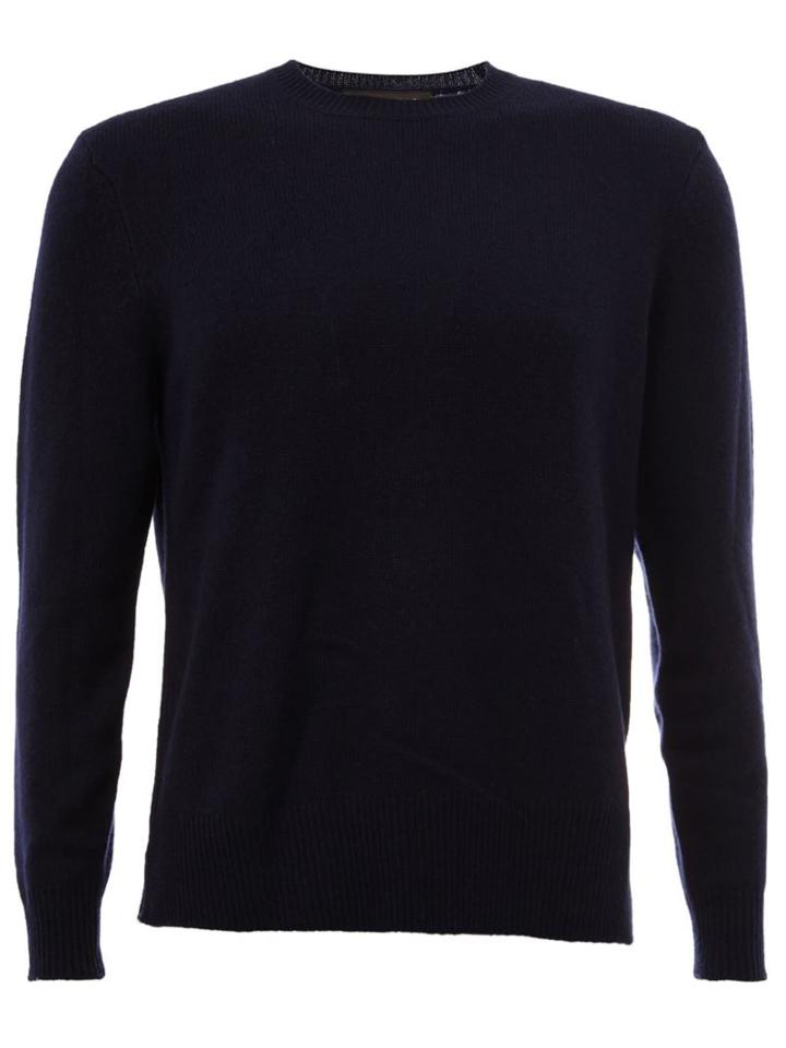 Neil Barrett Crew Neck Jumper, Men's, Size: Medium, Blue, Cashmere/wool