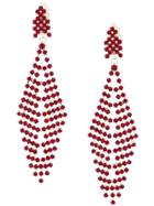 Susan Caplan Vintage Crystal Drop Earrings - Red