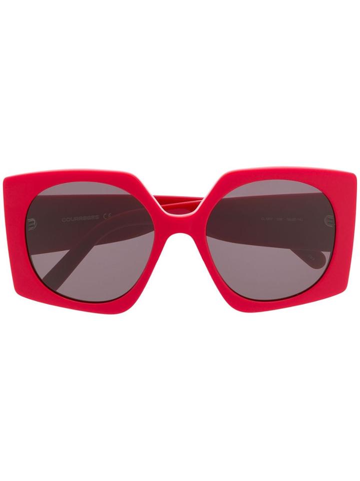 Courrèges Eyewear Square Tinted Sunglasses - Red