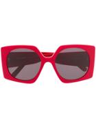 Courrèges Eyewear Square Tinted Sunglasses - Red
