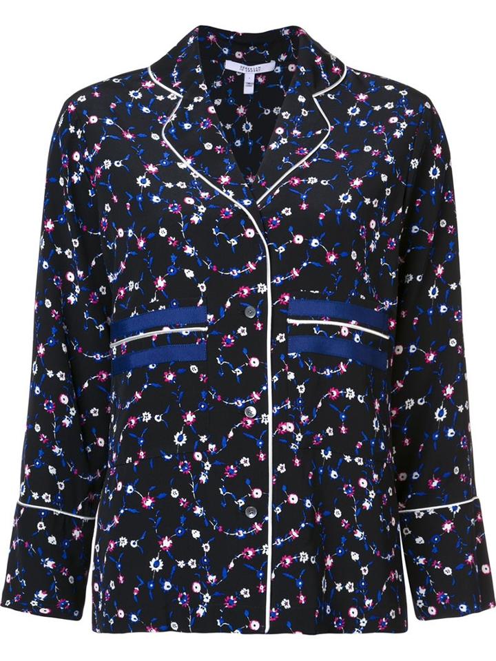 Derek Lam 10 Crosby Pyjama Style Blouse, Women's, Size: 8, Black, Silk