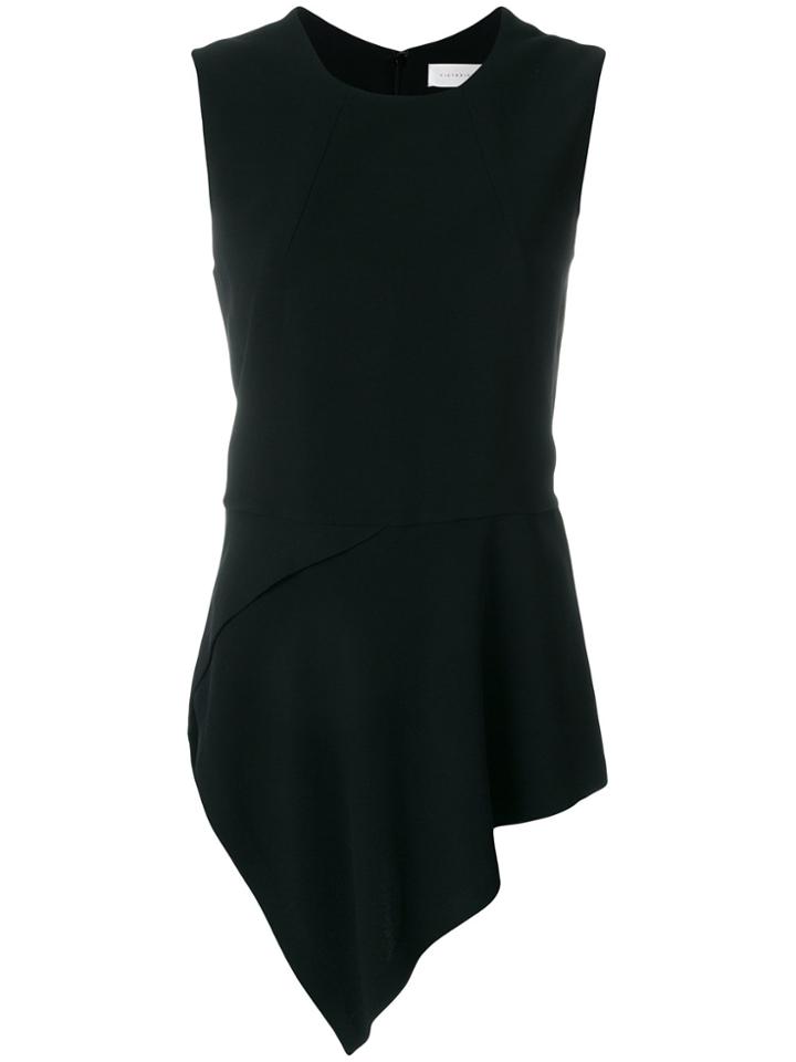 Victoria Beckham Asymmetric Hem Blouse - Black