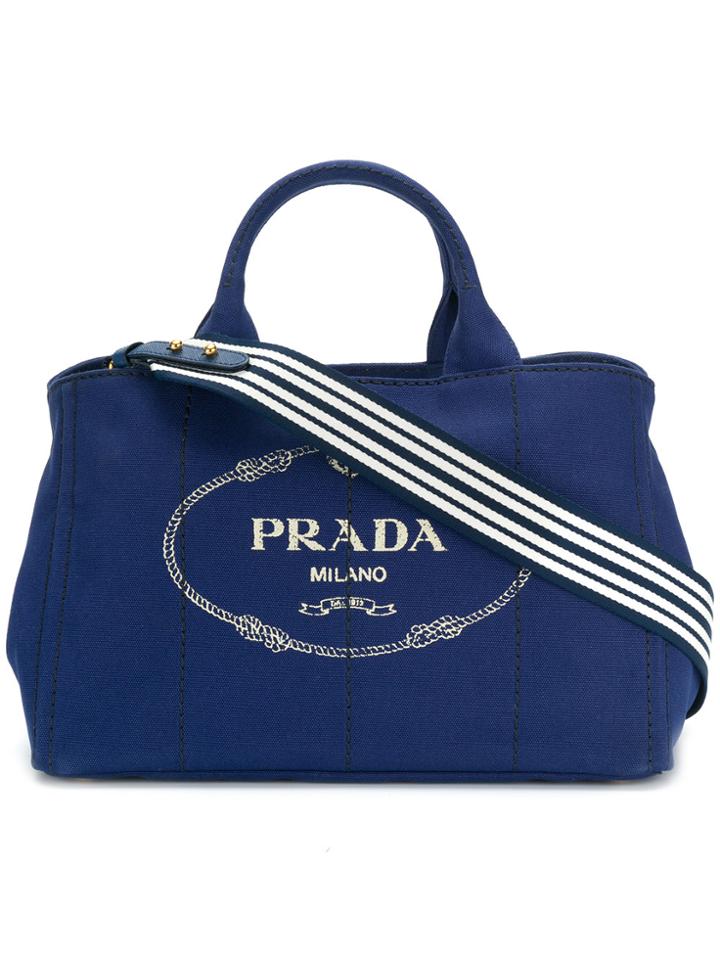 Prada Giardiniera Large Tote - Blue