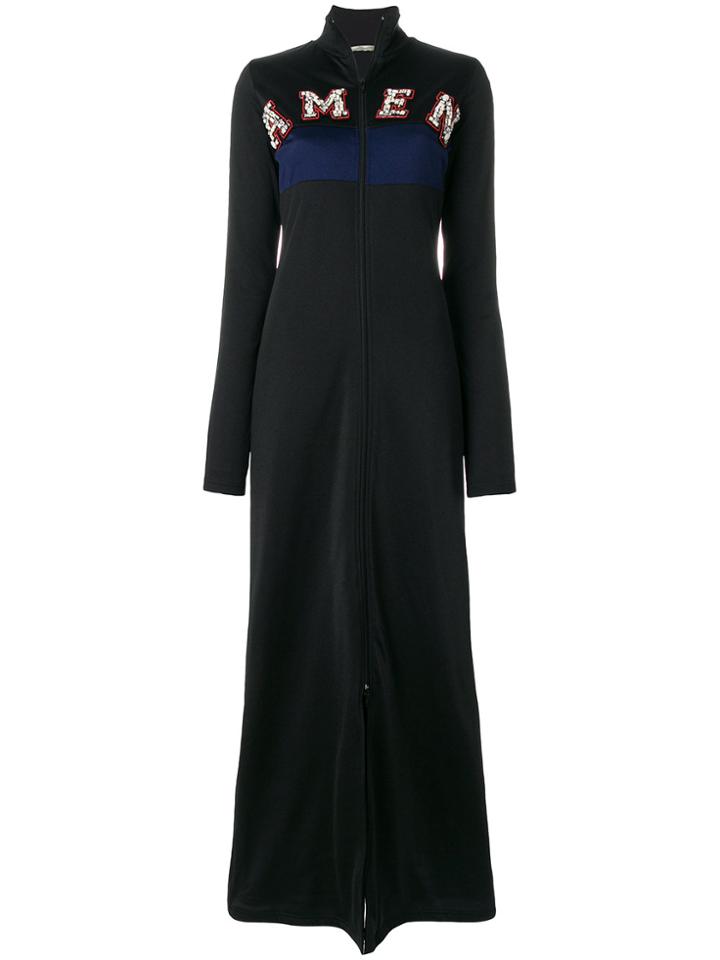 Amen Long Embellished Sweatshirt Dress - Black