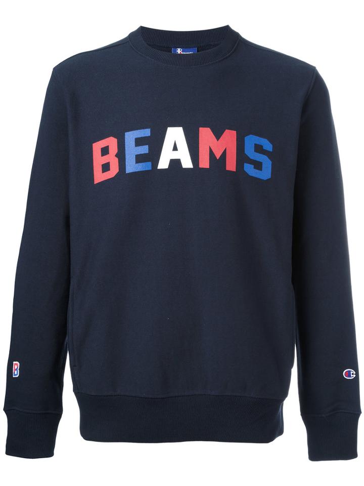 Champion 'beams' Print Sweatshirt, Men's, Size: Small, Blue, Cotton/polyester