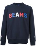 Champion 'beams' Print Sweatshirt, Men's, Size: Small, Blue, Cotton/polyester
